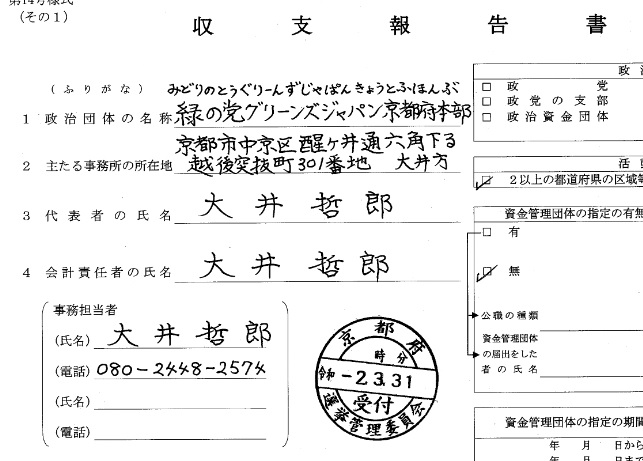 本名:朴羽衣子(通名・偽名:長谷川羽衣子)〒600-8884 京都府 京都市 下京区 西七条 南依田町63 会計責任者 大井哲郎 事務担当者 南俊二 電話番号 075-332-8165 南俊二 みなみしゅんじ 〒610-1127 京都府 京都市 西京区 大原野 上里鳥見町16-4 電話番号075-332-8165 〒604-0932 京都府 京都市 中京区 寺町二条下ル 妙満寺前町446 電話番号 075-251-1393 会計責任者:大井哲郎 〒604-8252 京都市 中京区 醒ヶ井通 六角下る 越後突抜町301番地 大井方 携帯番号 080-2448-2574 1979年 京都市立堀川高校 卒業 1985年 立命館大学 法学部 卒業 1990年 龍谷大学 大学院 法学研究科 卒業 Greens京都 共同代表代行 本名:朴羽衣子(通名・偽名:長谷川羽衣子)〒600-8884 京都府 京都市 下京区 西七条 南依田町63 会計責任者 大井哲郎 事務担当者 南俊二 電話番号 075-332-8165 南俊二 みなみしゅんじ 〒610-1127 京都府 京都市 西京区 大原野 上里鳥見町16-4 電話番号075-332-8165 〒604-0932 京都府 京都市 中京区 寺町二条下ル 妙満寺前町446 電話番号 075-251-1393 会計責任者:大井哲郎 〒604-8252 京都市 中京区 醒ヶ井通 六角下る 越後突抜町301番地 大井方 携帯番号 080-2448-2574 1979年 京都市立堀川高校 卒業 1985年 立命館大学 法学部 卒業 1990年 龍谷大学 大学院 法学研究科 卒業 Greens京都 共同代表代行